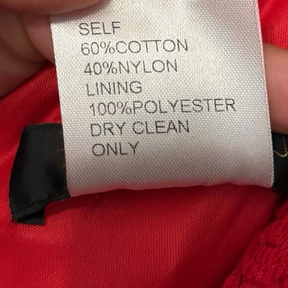 Tadashi Shoji Red Lace Embroidered Caria Cocktail Mini Dress Size 6 - Picture 8 of 8